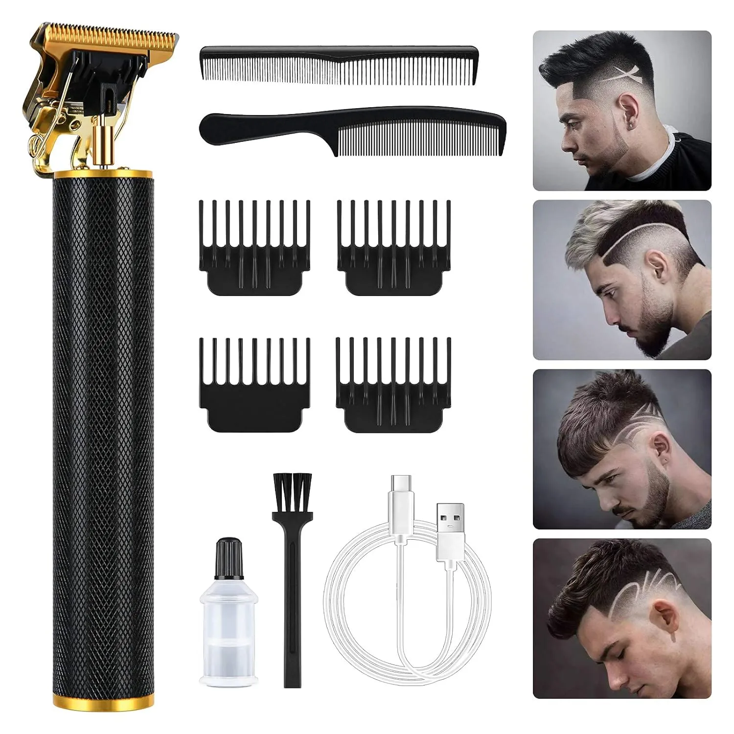 Bild von URAQT Profi Haarschneidemaschine für Herren in Gold, ideal als Haar- und Barttrimmer