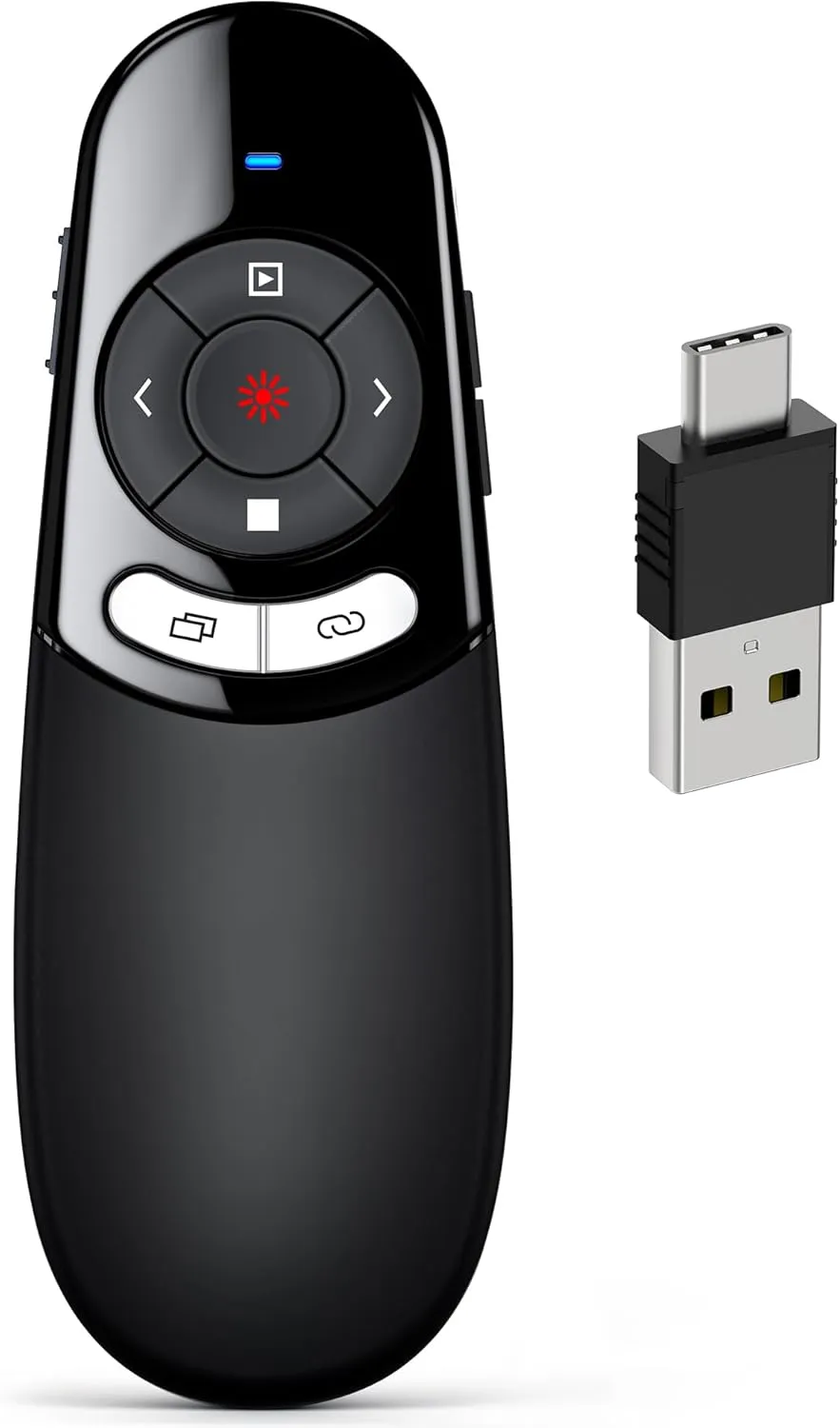 Bild von USB C Presenter kabellose Powerpoint Fernbedienung mit USB Empfänger für verschiedene Betriebssysteme