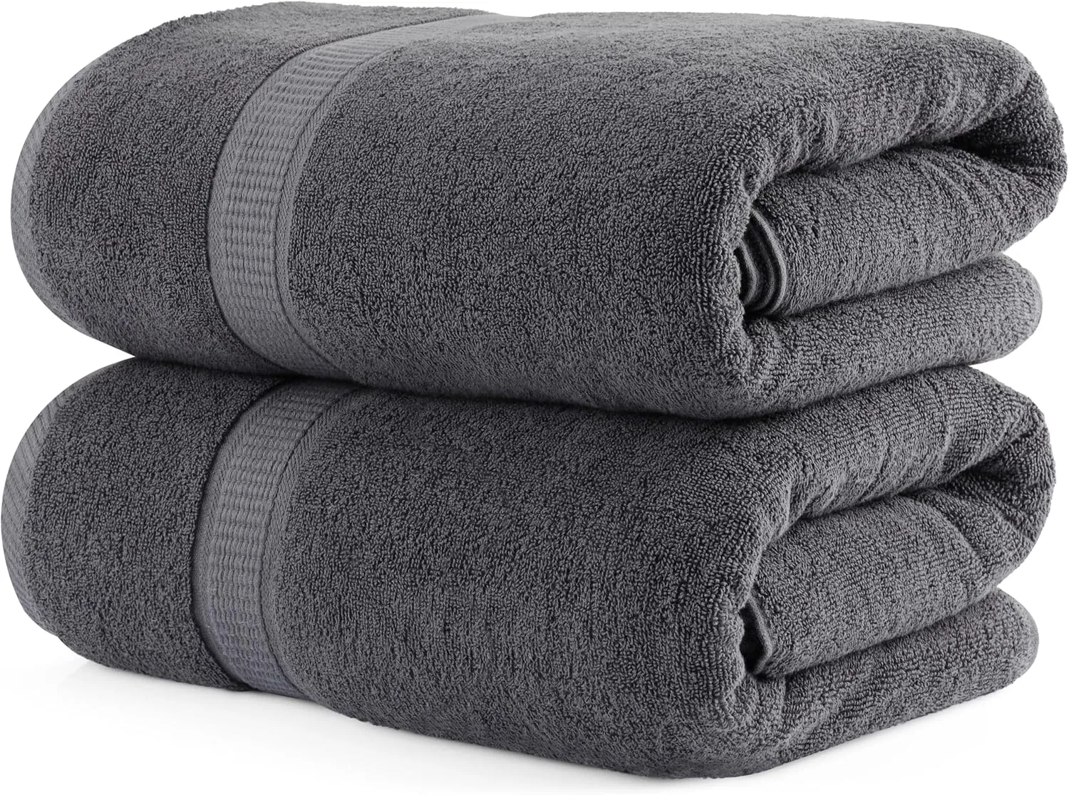 Bild von Utopia Towels 2er Pack Saunatücher 80x200 cm aus 100% Baumwolle in Grau mit Aufhängeschlaufe