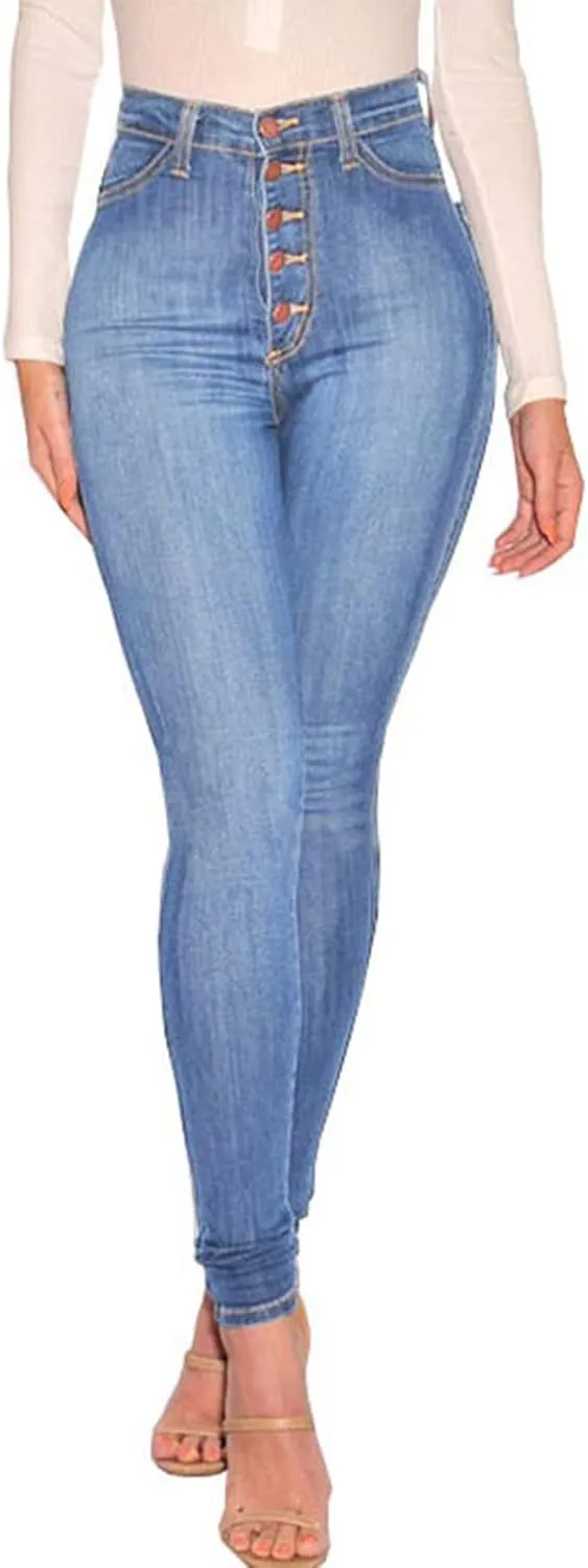 Bild von Uusollecy Damen High Waist Skinny Jeans