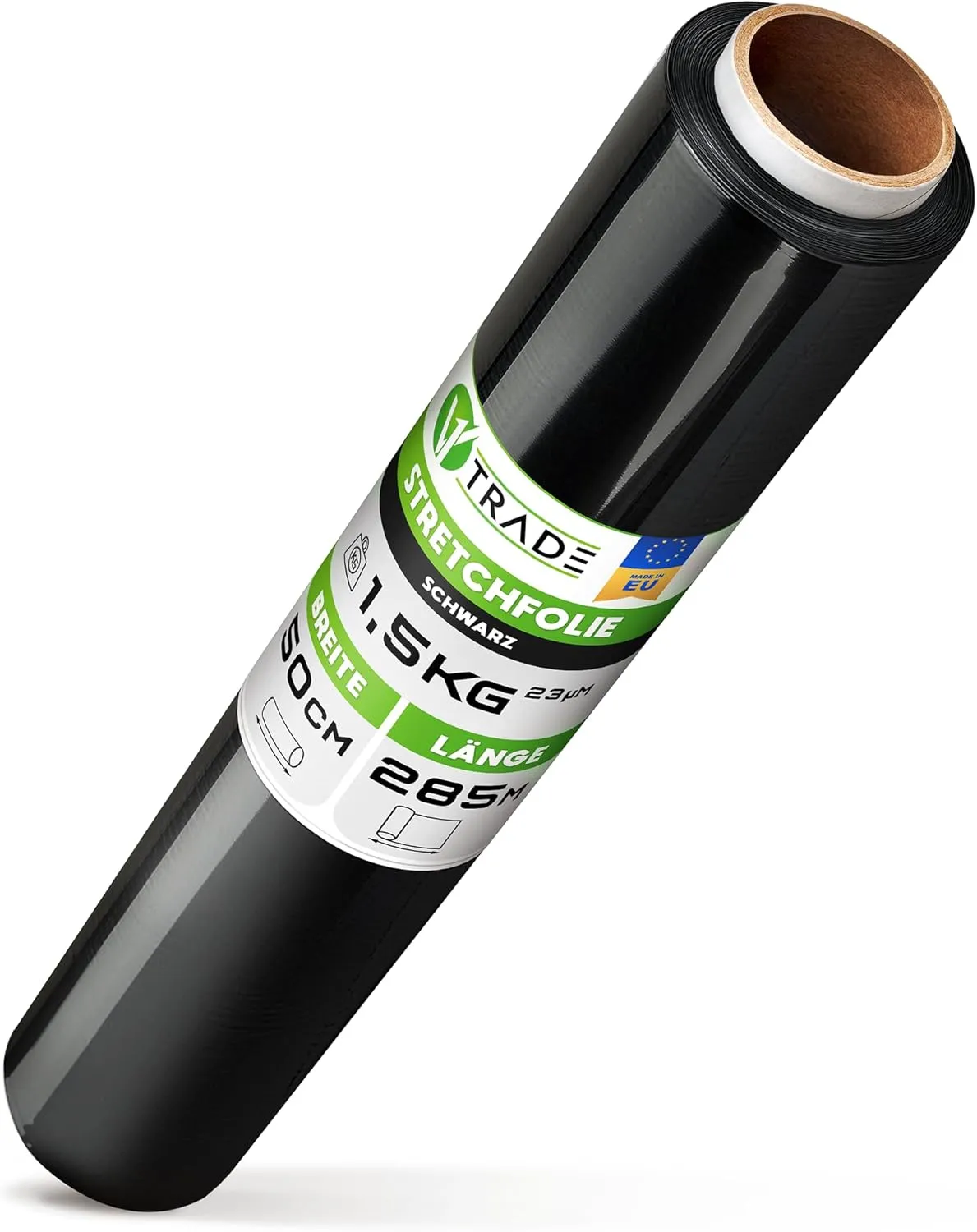 Bild von V1 TRADE Stretchfolie schwarz 1,5 kg Rolle mit 285 m und 50 cm Breite für Umzüge und Möbelverpackungen