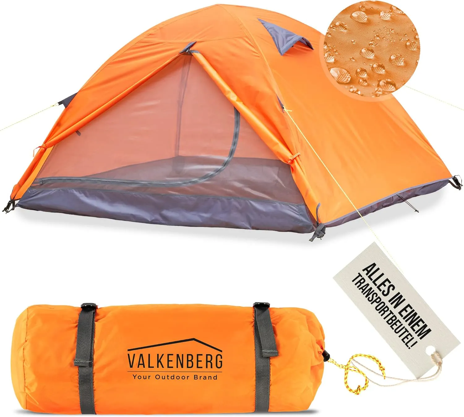 Bild von Valkenberg Zelt für 2 bis 3 Personen, ultraleicht und wasserdicht, ideal für Camping, Festivals und Outdoor-Aktivitäten