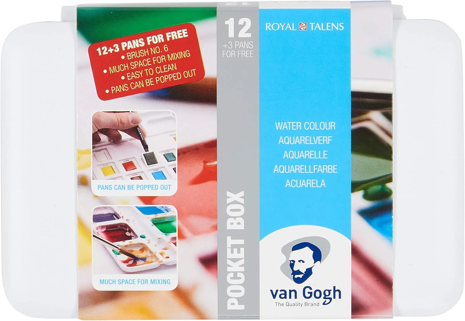 Bild von Van Gogh Aquarellfarben Set mit 15 Farben im Taschenformat