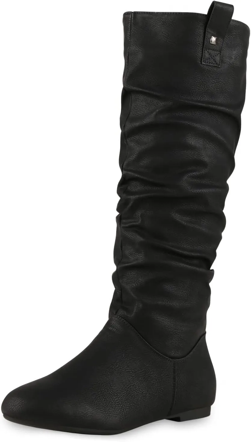 Bild von VAN HILL Damen Schlupfstiefel warm gefüttert mit Blockabsatz und Nieten
