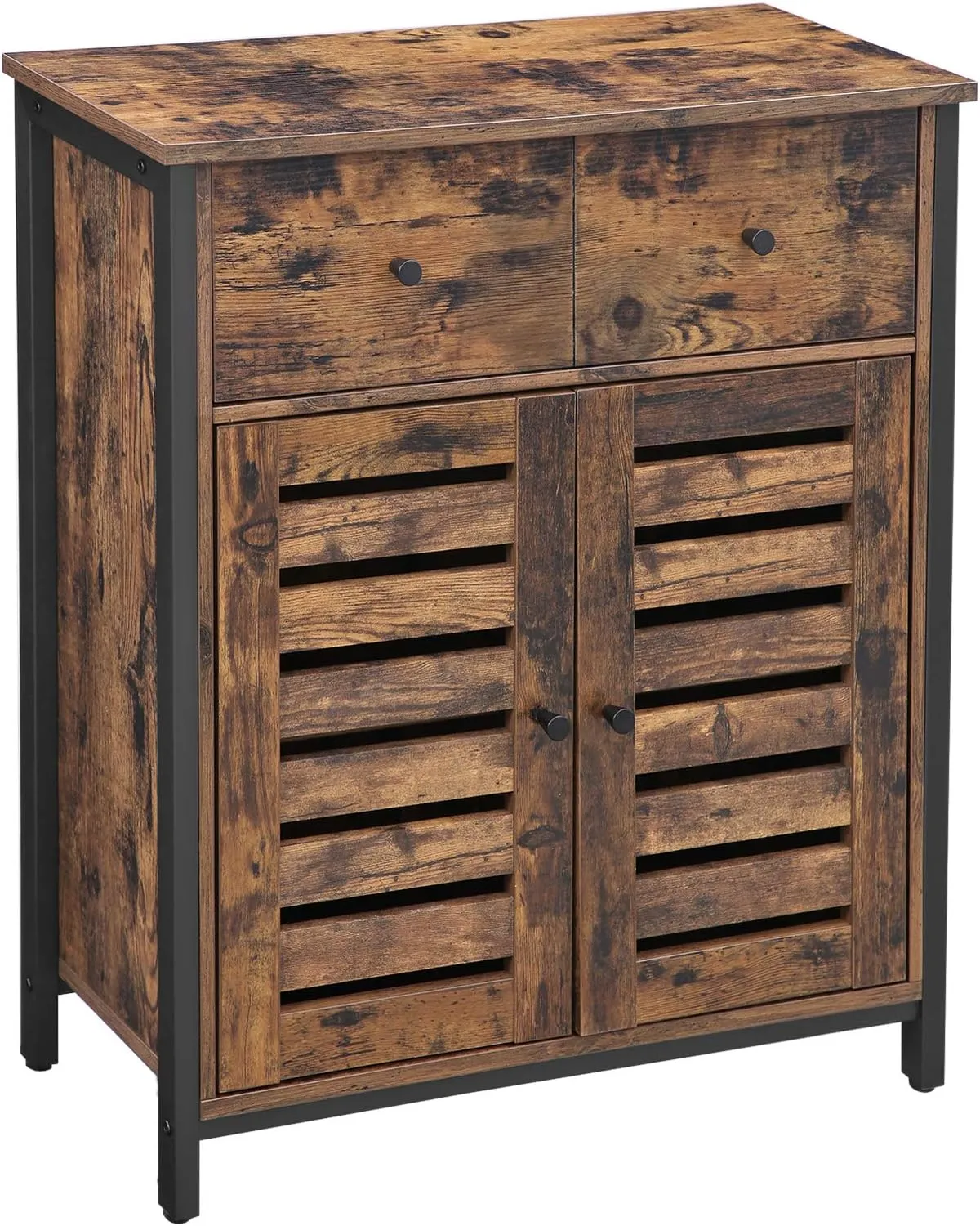Bild von VASAGLE LSC86BX Bodenschrank mit 1 Schublade und Ablage in rustikalem Braun
