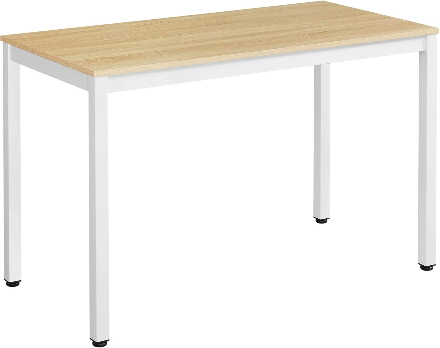 Bild von VASAGLE LWD64N Schreibtisch mit stabilem Metallgestell in Holzfarben und Weiß, ideal für Home Office und Wohnzimmer