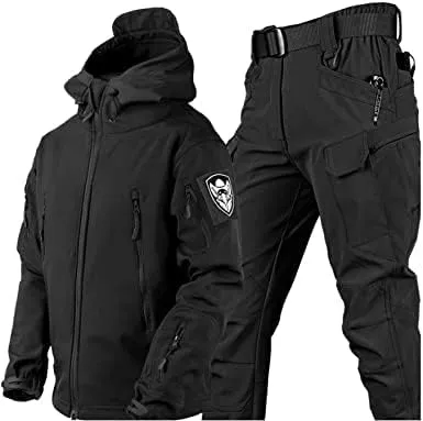 Bild von VBVARV taktische Herren Kampfuniform Set aus wasserdichter Camouflage Softshelljacke und Hose