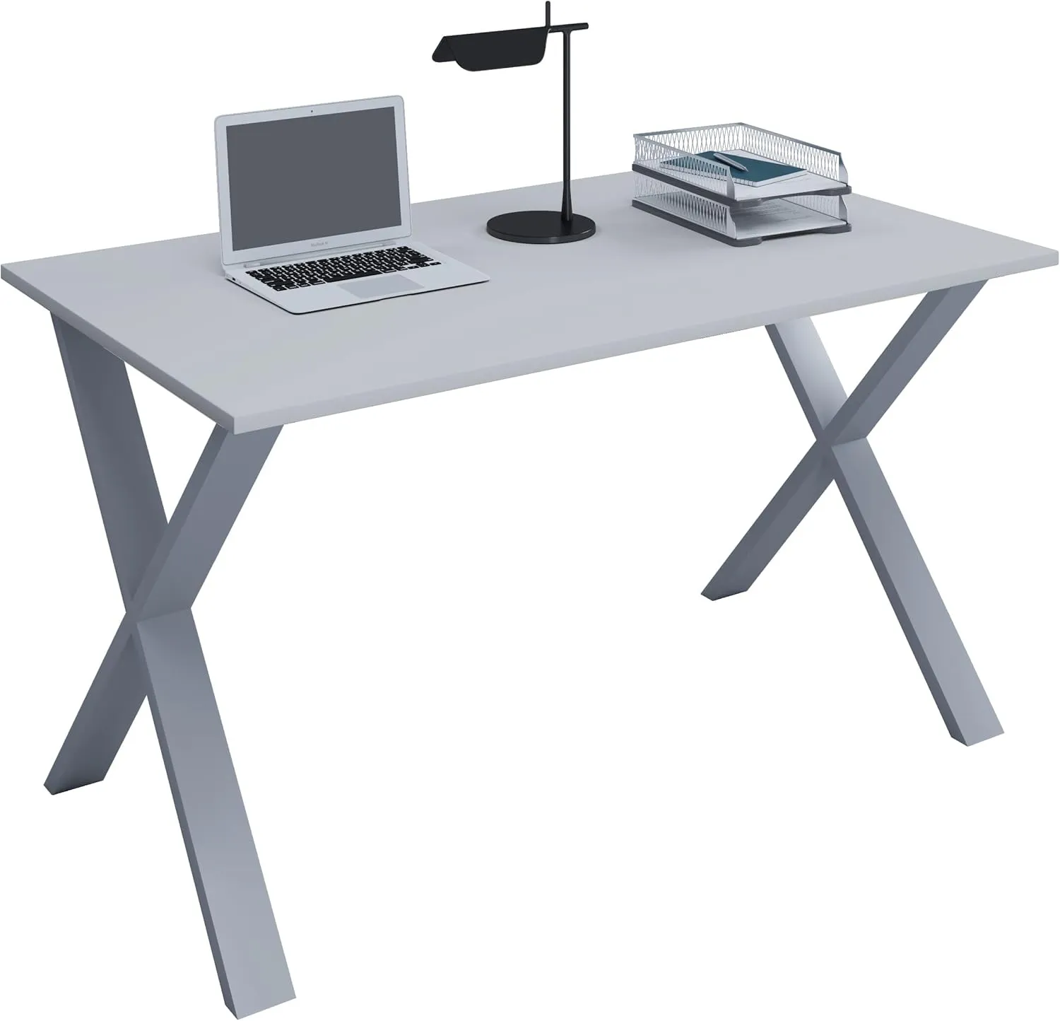 Bild von VCM Lona X Schreibtisch in Silber und Grau, erhältlich in 80 und 140 cm