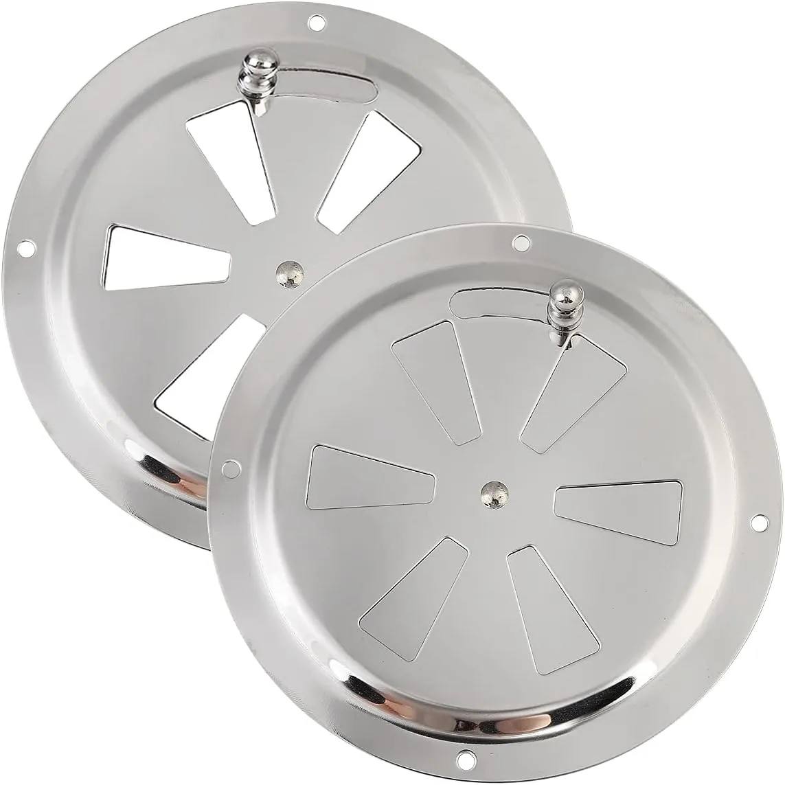 Bild von Vegena 2er Set Edelstahl Lüftungsrosetten mit 125 mm Durchmesser, verschließbar für Smoker, Boot, Camper und Haus