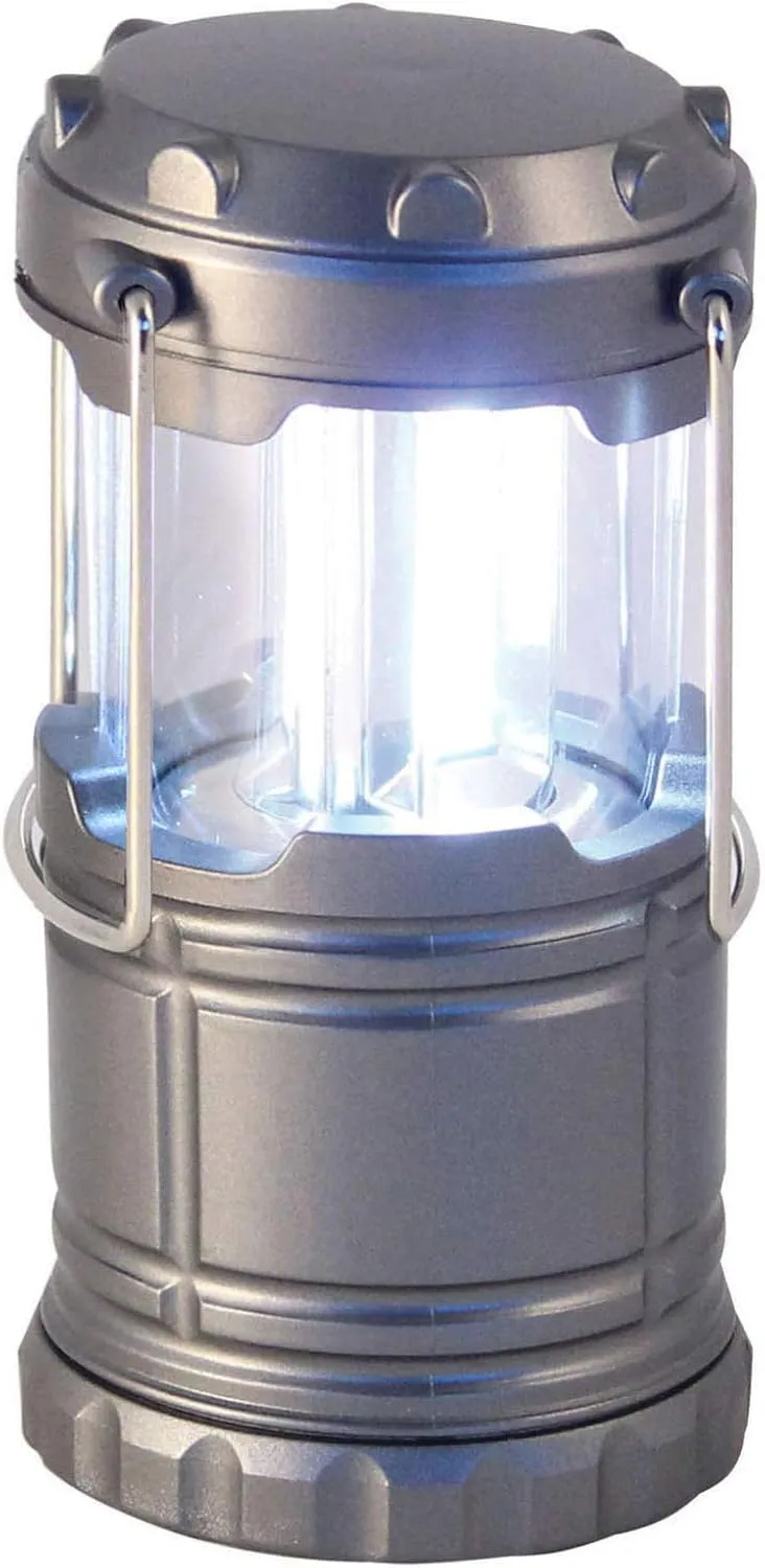 Bild von Velamp LED Laterne mit 200 Lumen, ausziehbar und kompakt, ideal zum Aufhängen für Camping und Notfälle in Grau