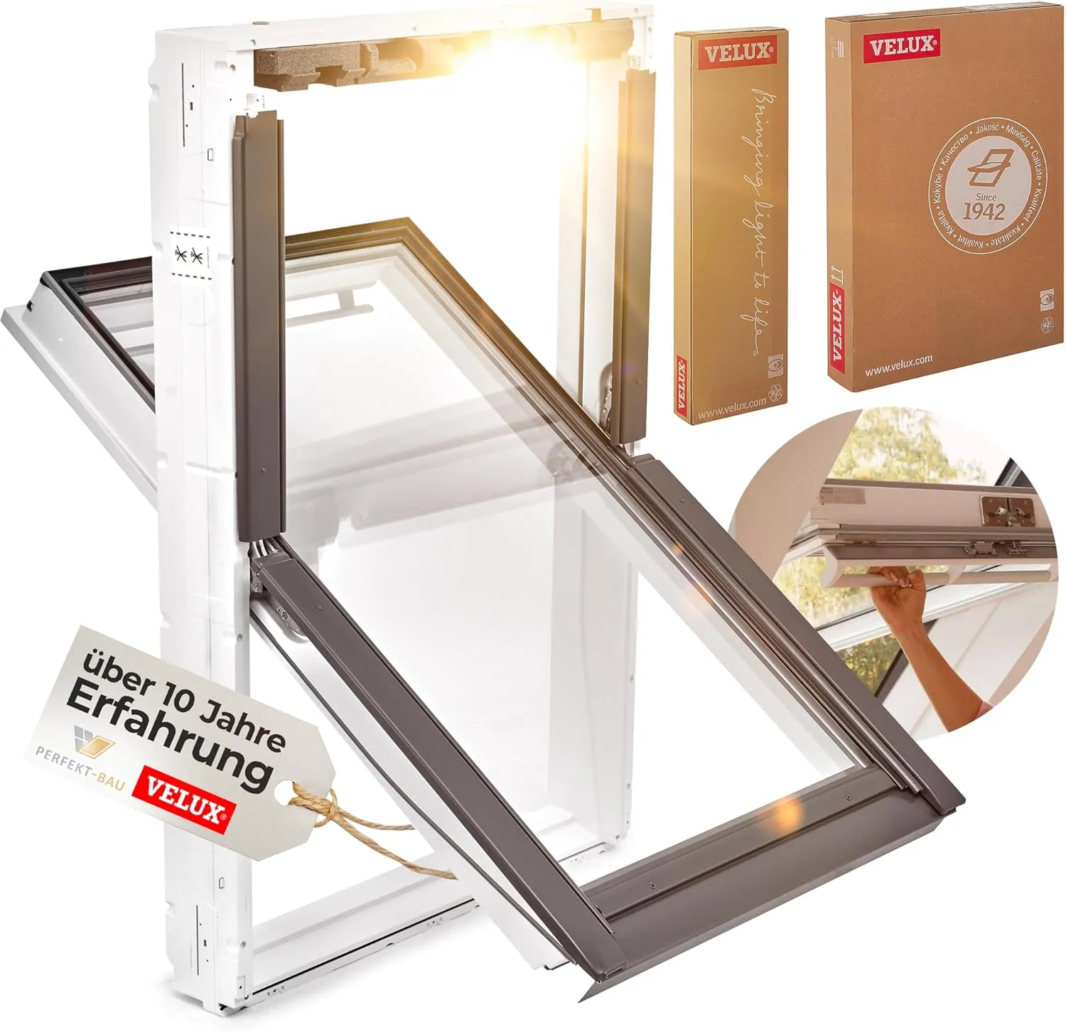 Bild von Velux Dachfenster mit Thermo Technology in der Größe 55 x 78 cm und Eindeckrahmen