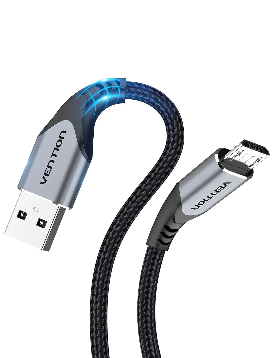 Bild von VENTION Micro USB Ladekabel 1m in Grau für PS4 Controller und Android Geräte