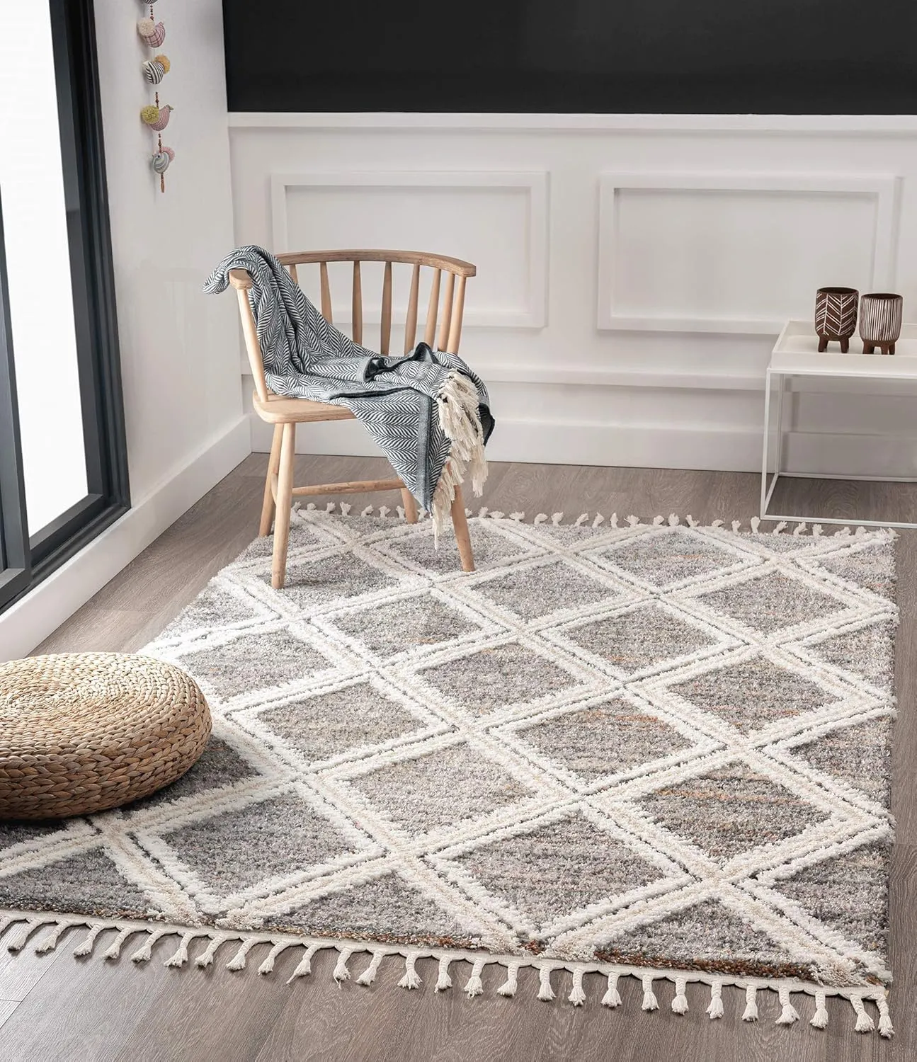 Bild von Vera Wohnzimmerteppich im Handmade-Look mit 3D Effekt in Grau, 160 x 230 cm