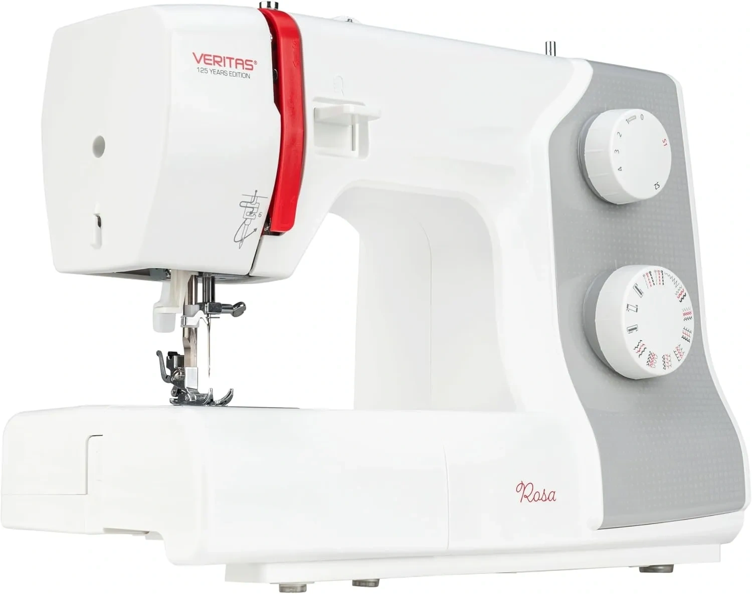Bild von VERITAS Nähmaschine Rosa mit 23 Stichprogrammen, Einfädelhilfe, automatischer Fadenspannung und Fadenabschneider, einstellbarer Stichlänge und LED-Nählicht