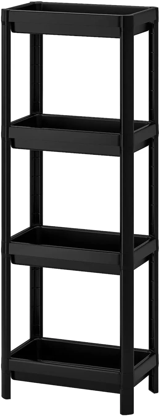 Bild von VESKEN Regal in Schwarz mit den Maßen 37x23x101 cm