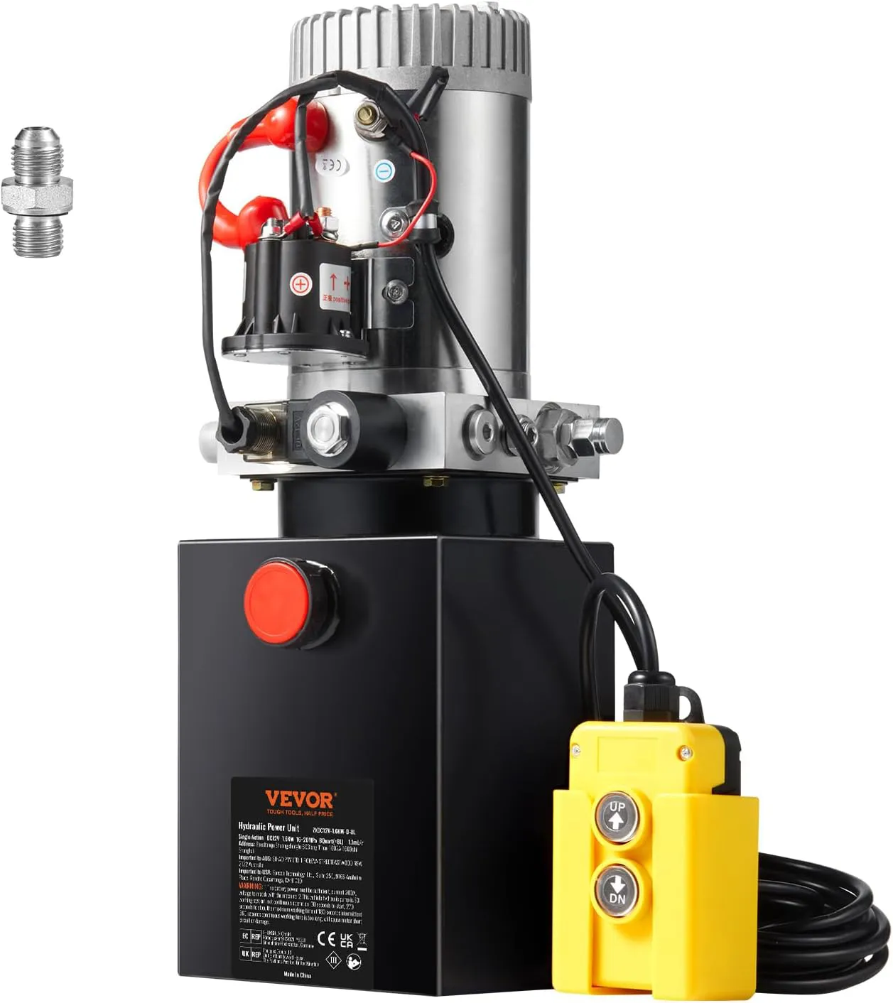 Bild von VEVOR 12V Hydraulikpumpe mit 8 Litern und 1600 Watt für Aufzüge und Gabelstapler