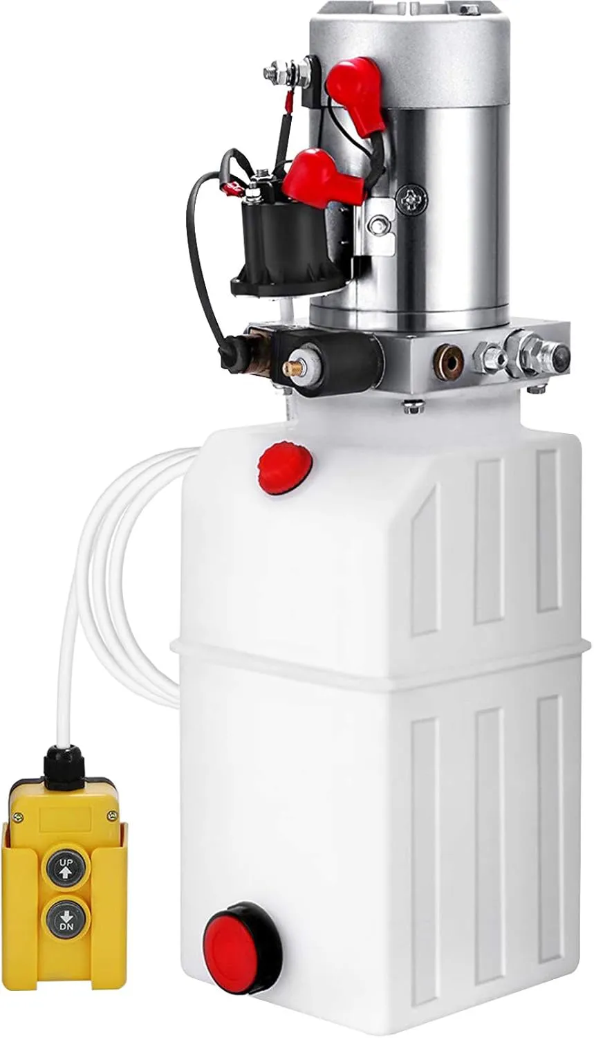 Bild von VEVOR 6L Hydraulikpumpe mit 2850 U/min, einfachwirkend, Kunststofftank und 4,5 Meter Kabelfernbedienung