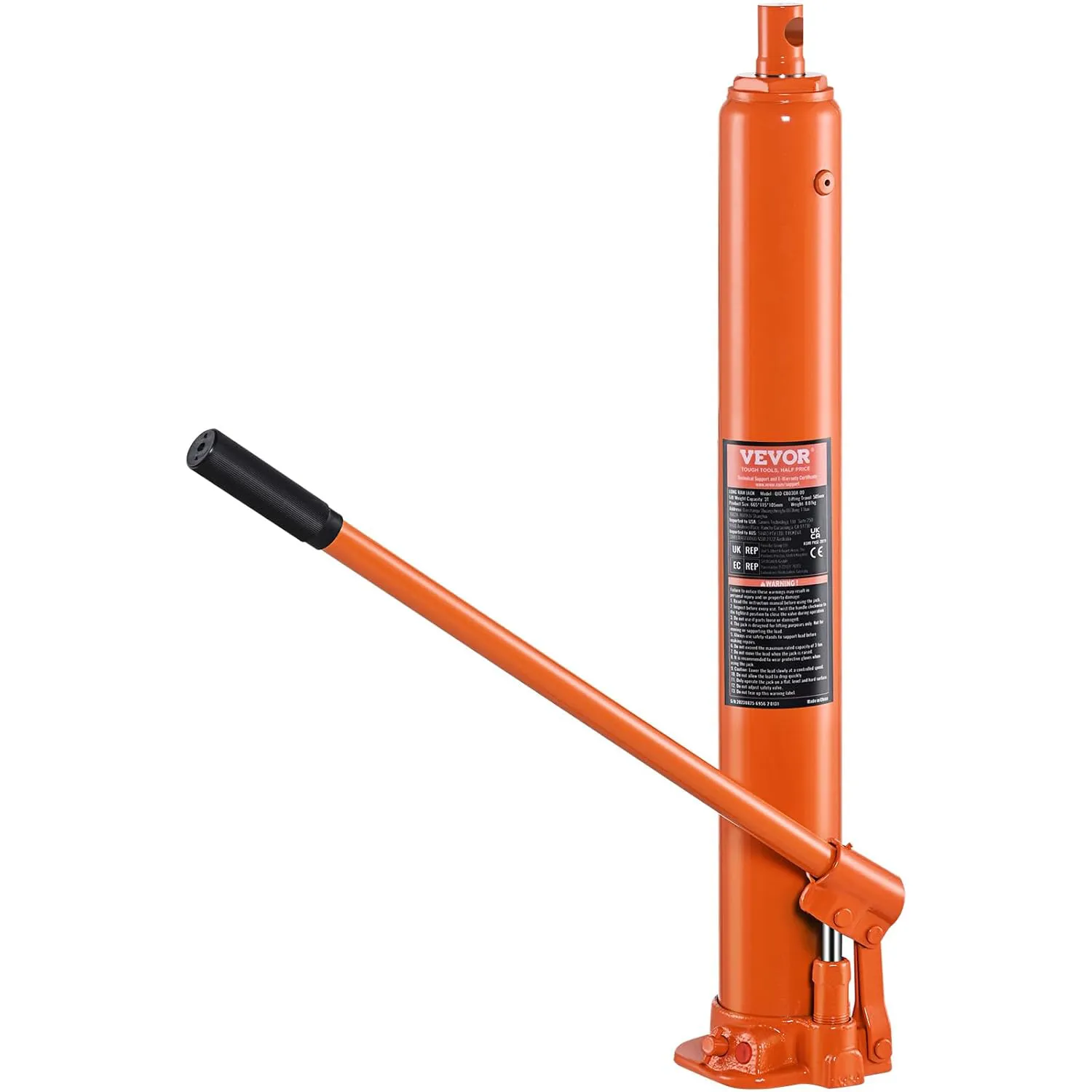 Bild von VEVOR hydraulischer Ram-Wagenheber mit 4 Tonnen Tragkraft und flacher Basis für Garagen und Werkstätten