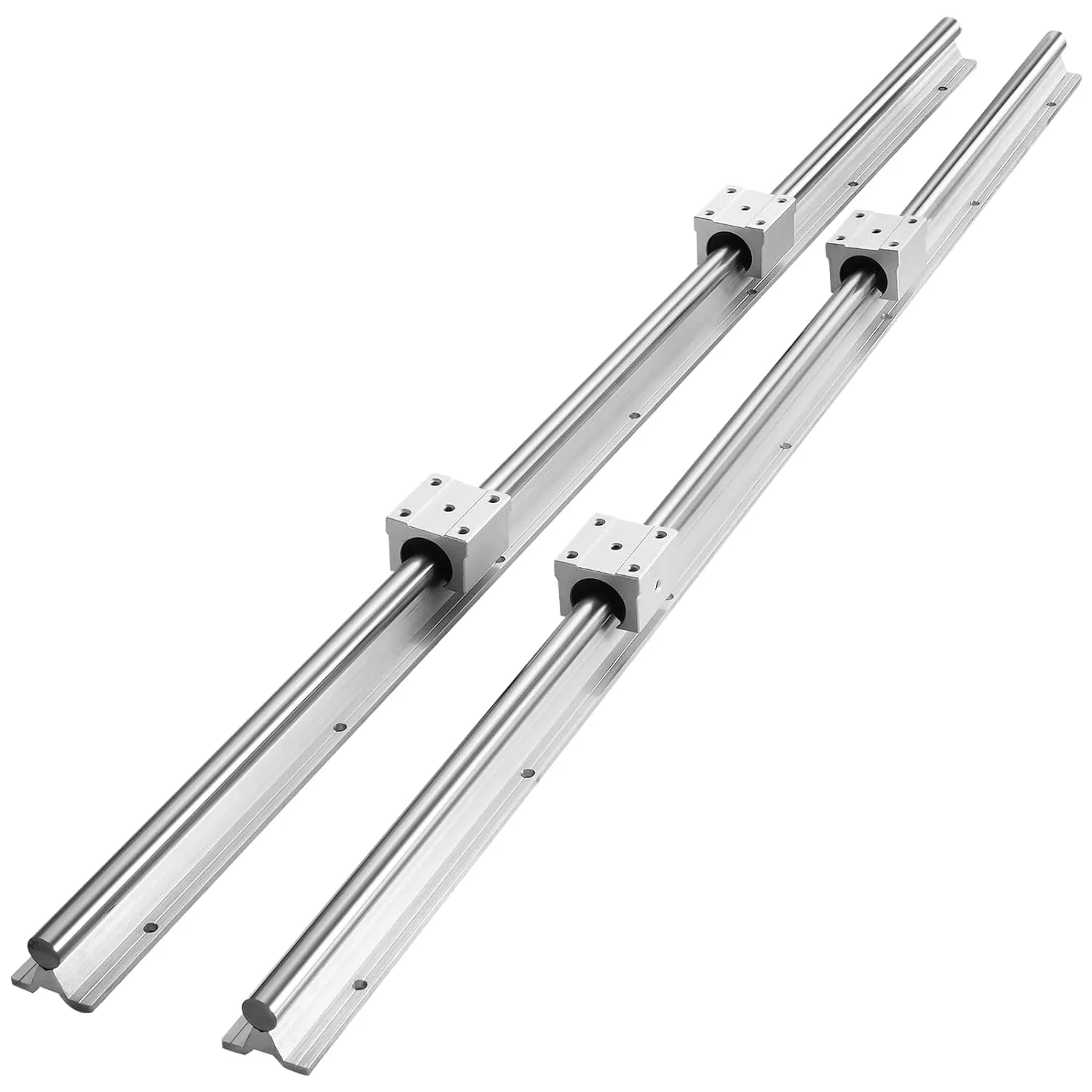 Bild von VEVOR SBR25 Linearführungsschienen-Set mit 1200 mm Länge und 4 Gleitblöcken für automatisierte Maschinen und DIY-Projekte