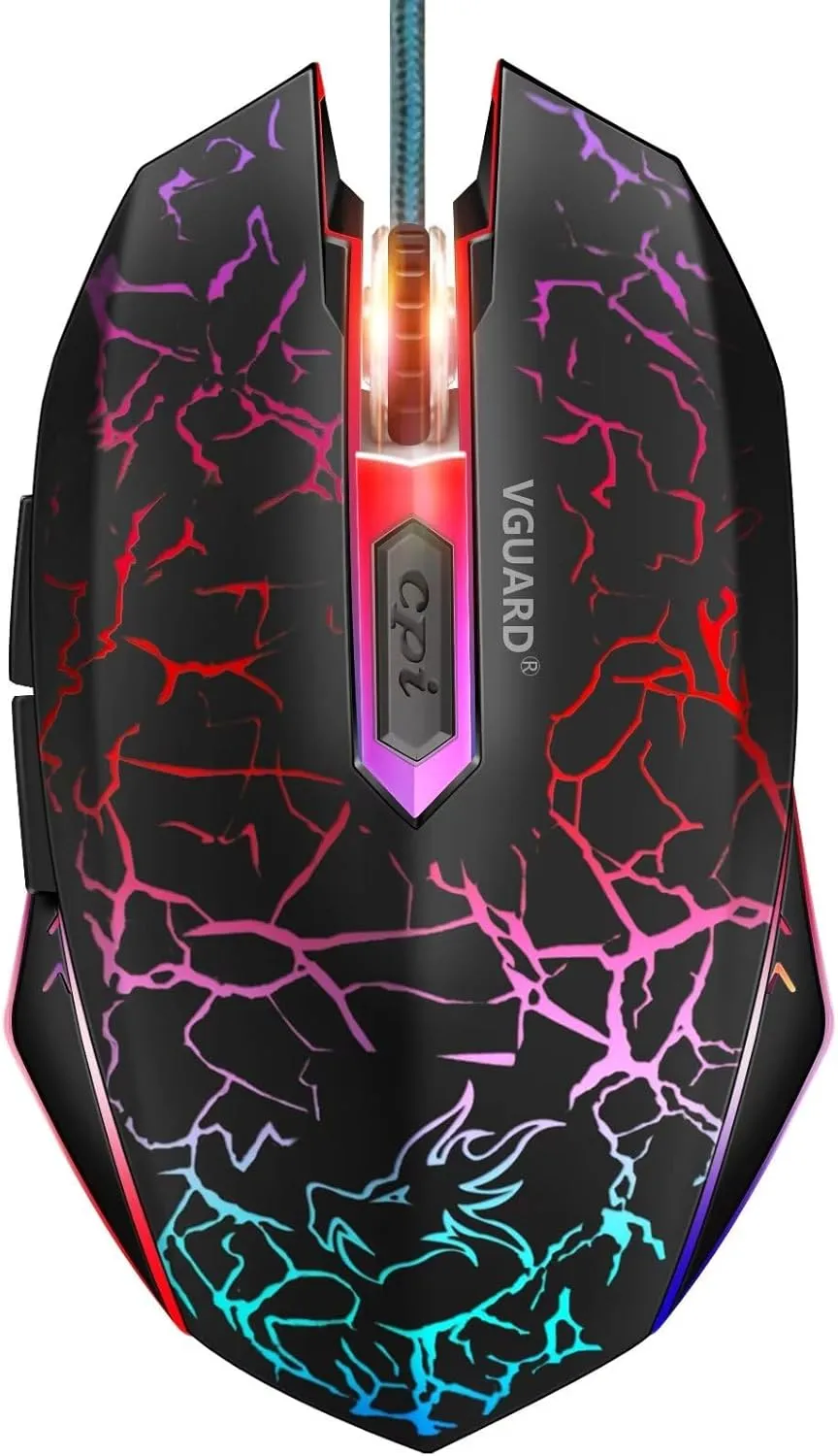 Bild von VGUARD Gaming Maus mit hoher Präzision und 6 Tasten, 7 Modi LED Design in Schwarz