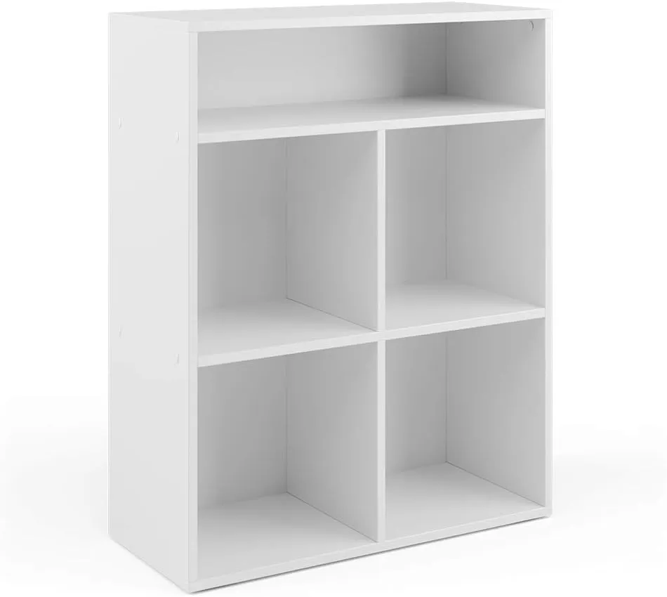 Bild von Vicco Bücherregal in Weiß mit 4 Fächern und den Maßen 72 x 90,2 cm
