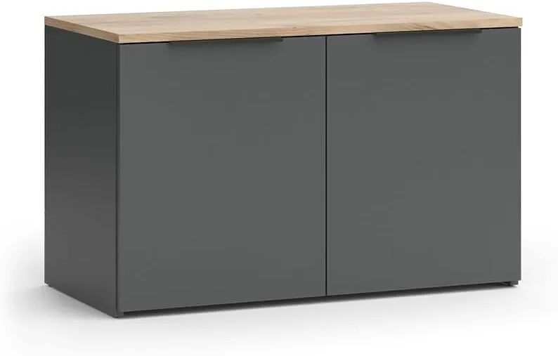 Bild von Vicco Wido Kommode in Anthrazit und Sonoma mit 2 Türen, 80 x 50 cm
