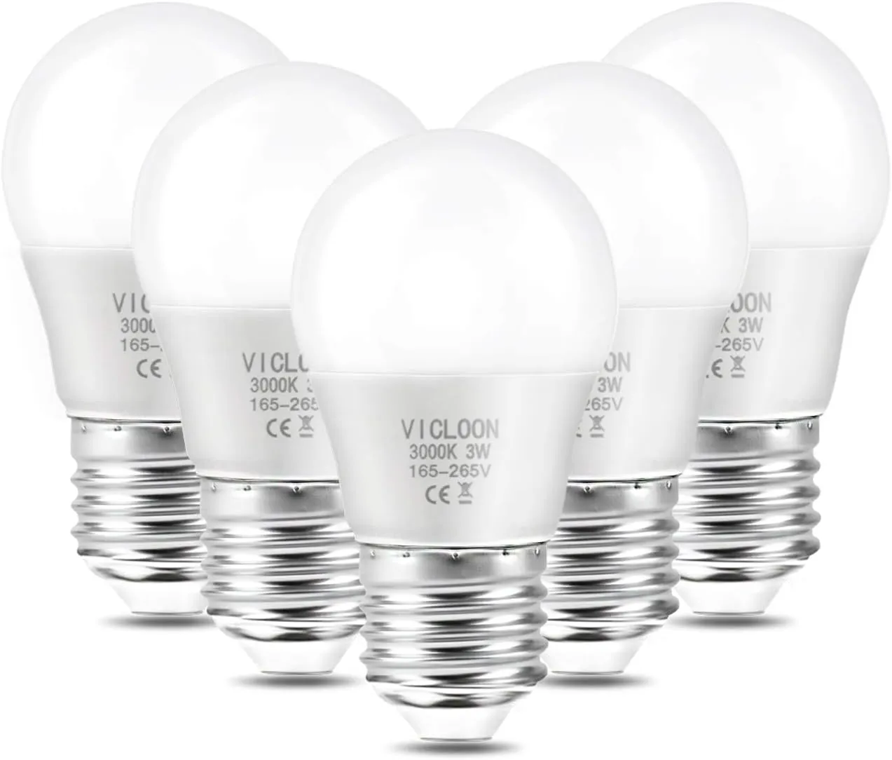Bild von Vicloon E27 LED Lampe 5er-Pack mit 3 Watt und 280 Lumen in Warmweiß