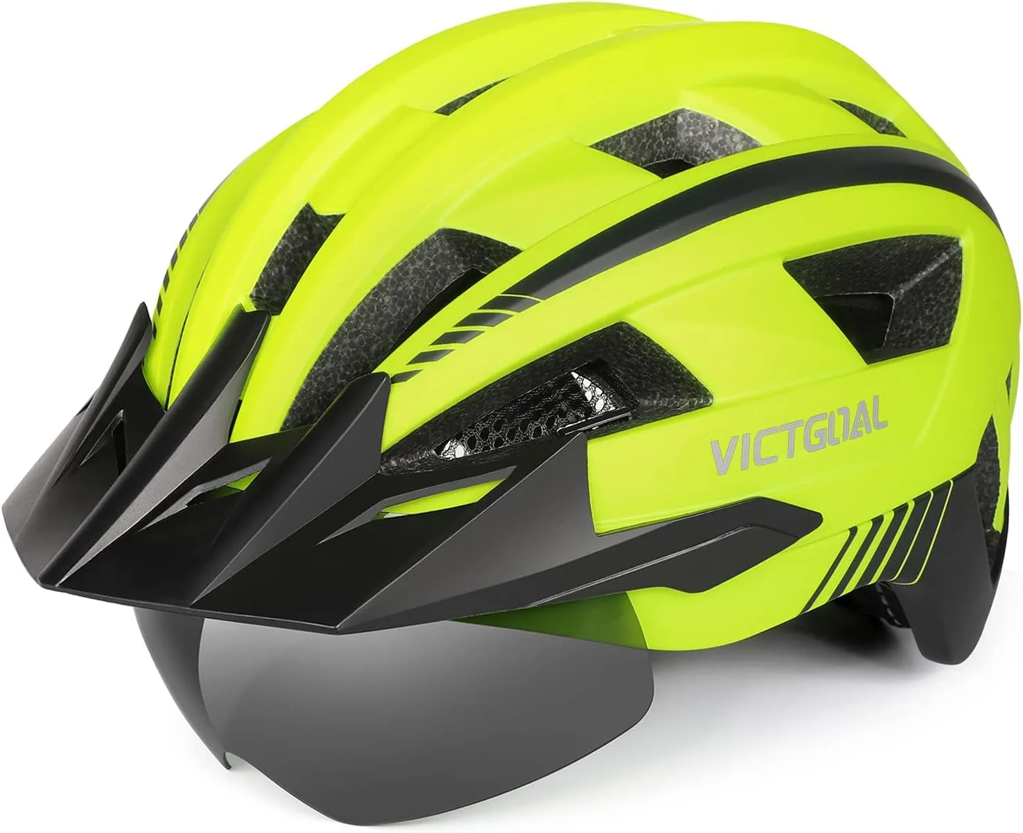 Bild von VICTGOAL Mountainbike Helm mit abnehmbarem Visier und LED Rücklicht für Erwachsene