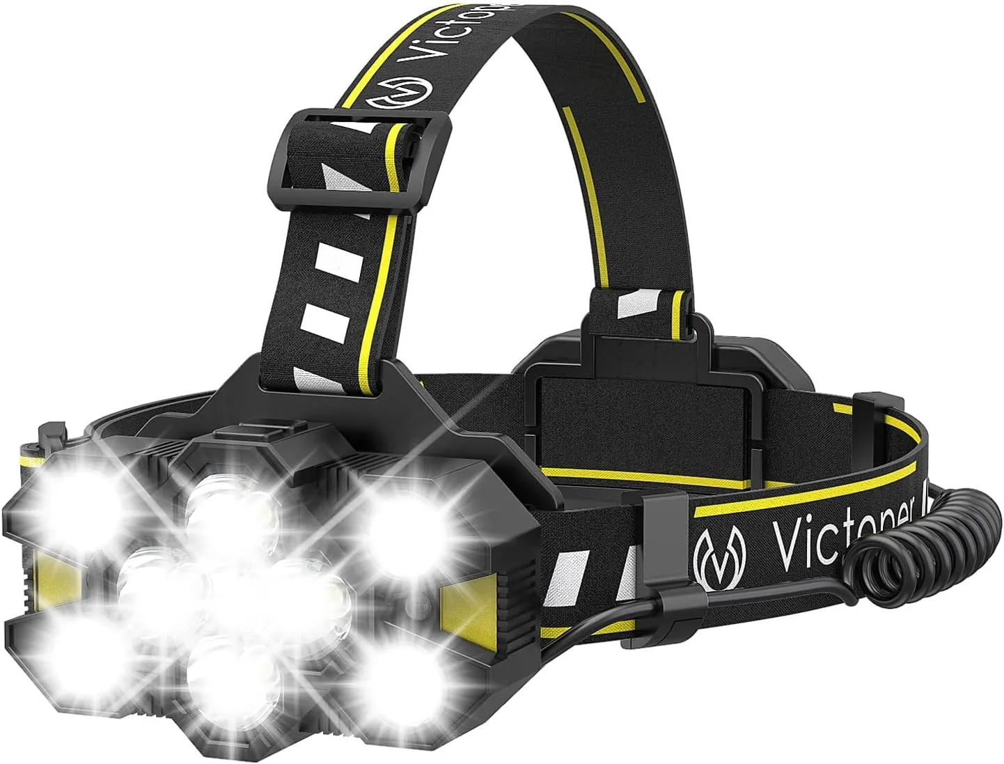 Bild von Victoper LED Stirnlampe mit 25000 Lumen und 12+2 Lichtmodi, wasserdicht nach IPX5, wiederaufladbar mit Gestensteuerung