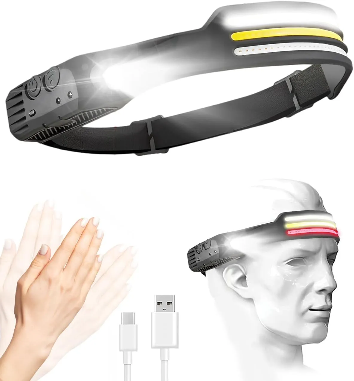 Bild von Victoper Wiederaufladbare LED Stirnlampe mit 11 Modi und IPX4 Wasserschutz