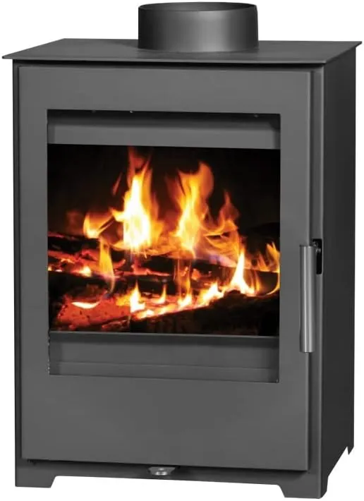 Bild von Victoria 05 Kaminofen mit 5 kW Leistung in Grau, geeignet für Holz und Dauerbetrieb