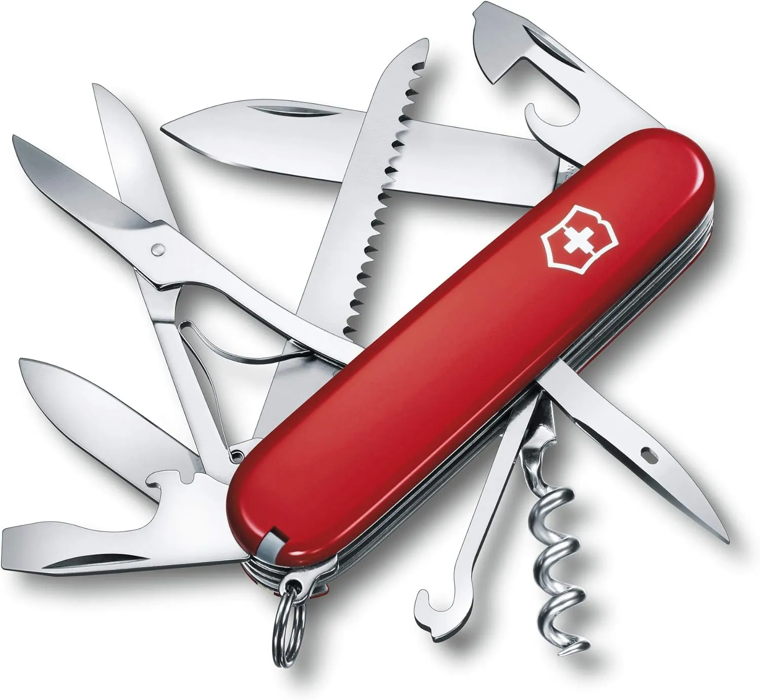 Bild von Victorinox Huntsman Taschenmesser mit 15 Funktionen, inklusive Klinge, Korkenzieher und Dosenöffner