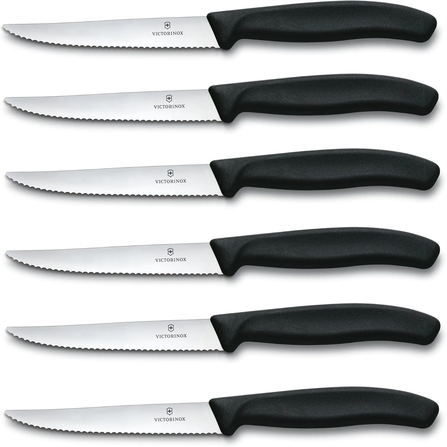 Bild von Victorinox Swiss Classic Steakmesser Set 6-teilig mit 11 cm Klingen aus rostfreiem Stahl und robustem Kunststoffgriff