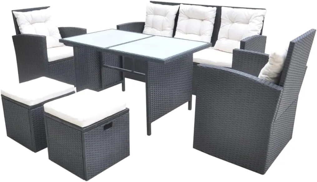 Bild von vidaXL 6-teiliges Gartenmöbel Set aus Poly Rattan