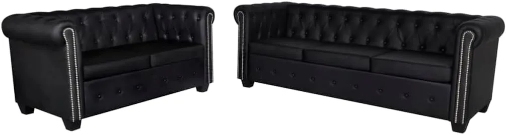 Bild von vidaXL Chesterfield Sofa aus Kunstleder für 2 und 3 Personen