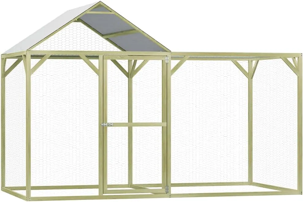 Bild von vidaXL Hühnerstall aus imprägniertem Kiefernholz mit Freilaufgehege 3x1,5x2m