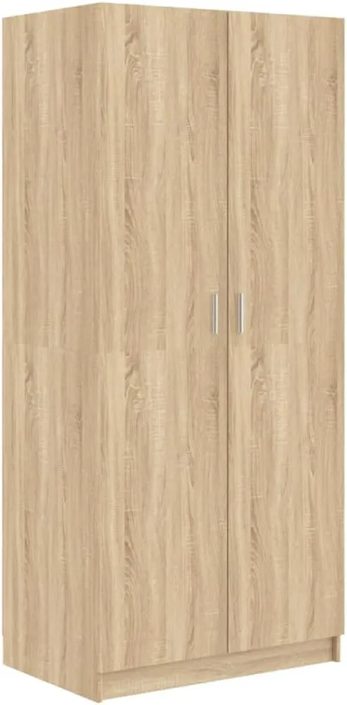 Bild von vidaXL Kleiderschrank aus Holzwerkstoff in Sonoma-Eiche mit 2 Türen, 80x52x180 cm