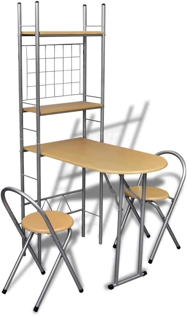 Bild von vidaXL Küchentisch mit 2 klappbaren Stühlen für die Küchenbar