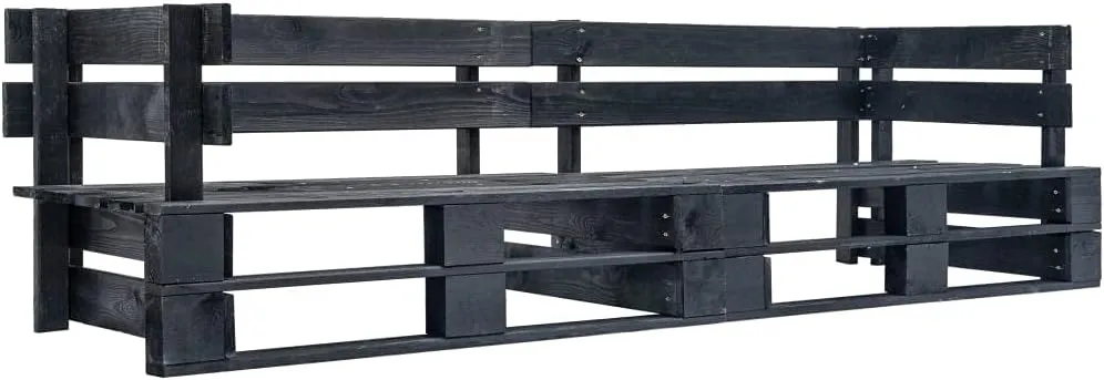 Bild von vidaXL Palettensofa 2-Sitzer für Garten und Terrasse in Schwarz