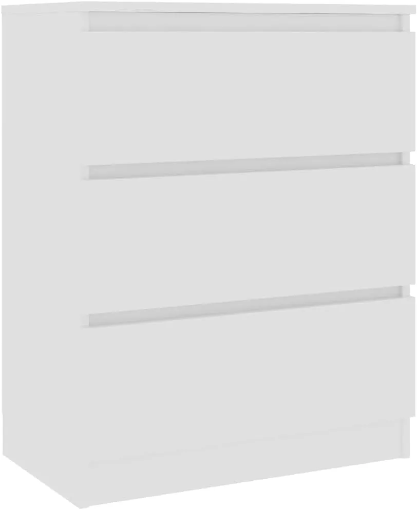 Bild von vidaXL Sideboard in Weiß mit 3 Schubladen und viel Stauraum, Maße 60x35x76 cm