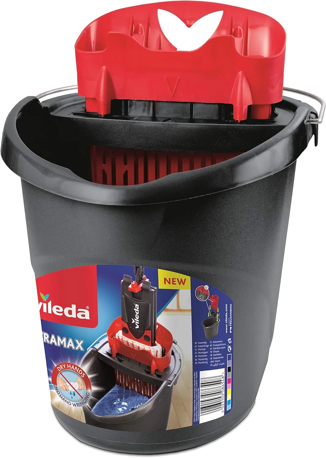 Bild von Vileda ULTRAMAX Eimer mit PowerPresse in Schwarz und Rot