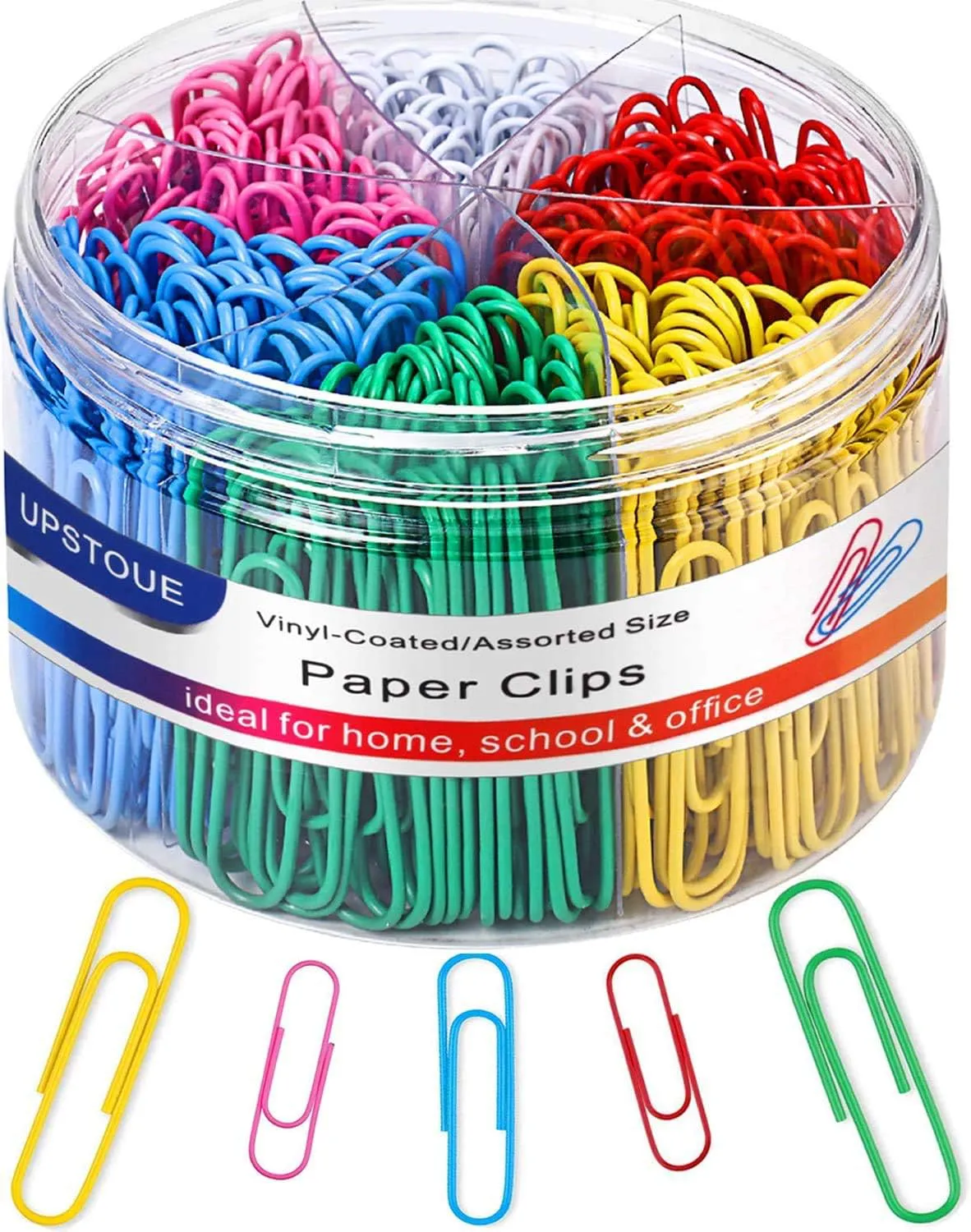 Bild von Vinaco Büroklammern Set mit 400 bunten Clips in verschiedenen Größen