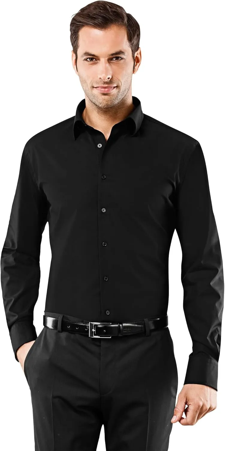 Bild von Vincenzo Boretti Herren Hemd bügelfrei aus 100% Baumwolle im Slim-Fit Design