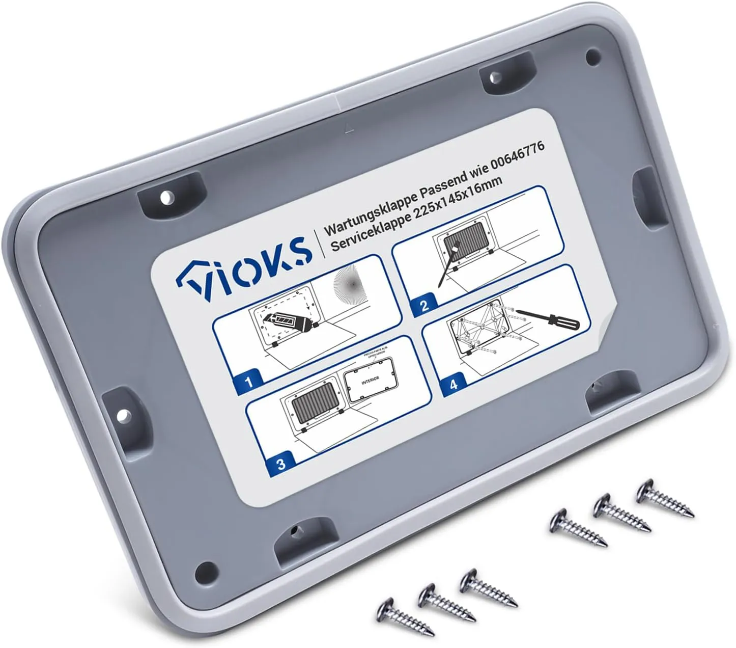 Bild von VIOKS Wartungsklappe für Bosch Trockner mit 6 Schrauben, passend für Serie 6 und 8 sowie Siemens IQ300 bis IQ800
