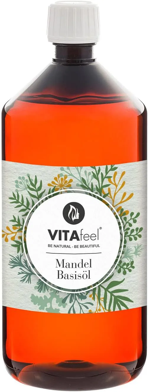 Bild von VitaFeel Mandel Basisöl 1000 ml vegan und gentechnikfrei für Haut- und Haarpflege sowie Aromatherapie