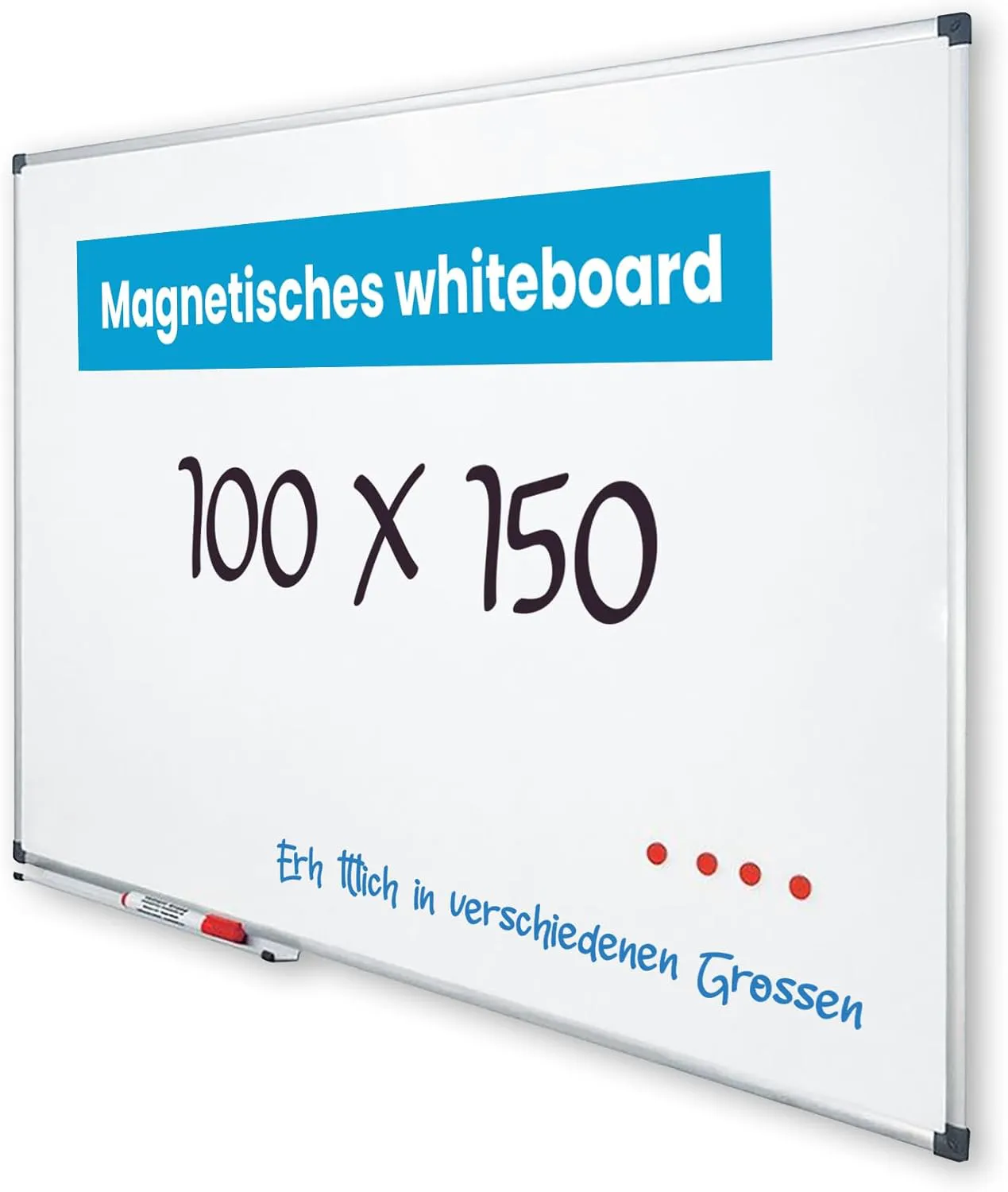 Bild von Vivol Eco Magnetisches Whiteboard 100x150 mit Aluminiumrahmen und Stiftablage