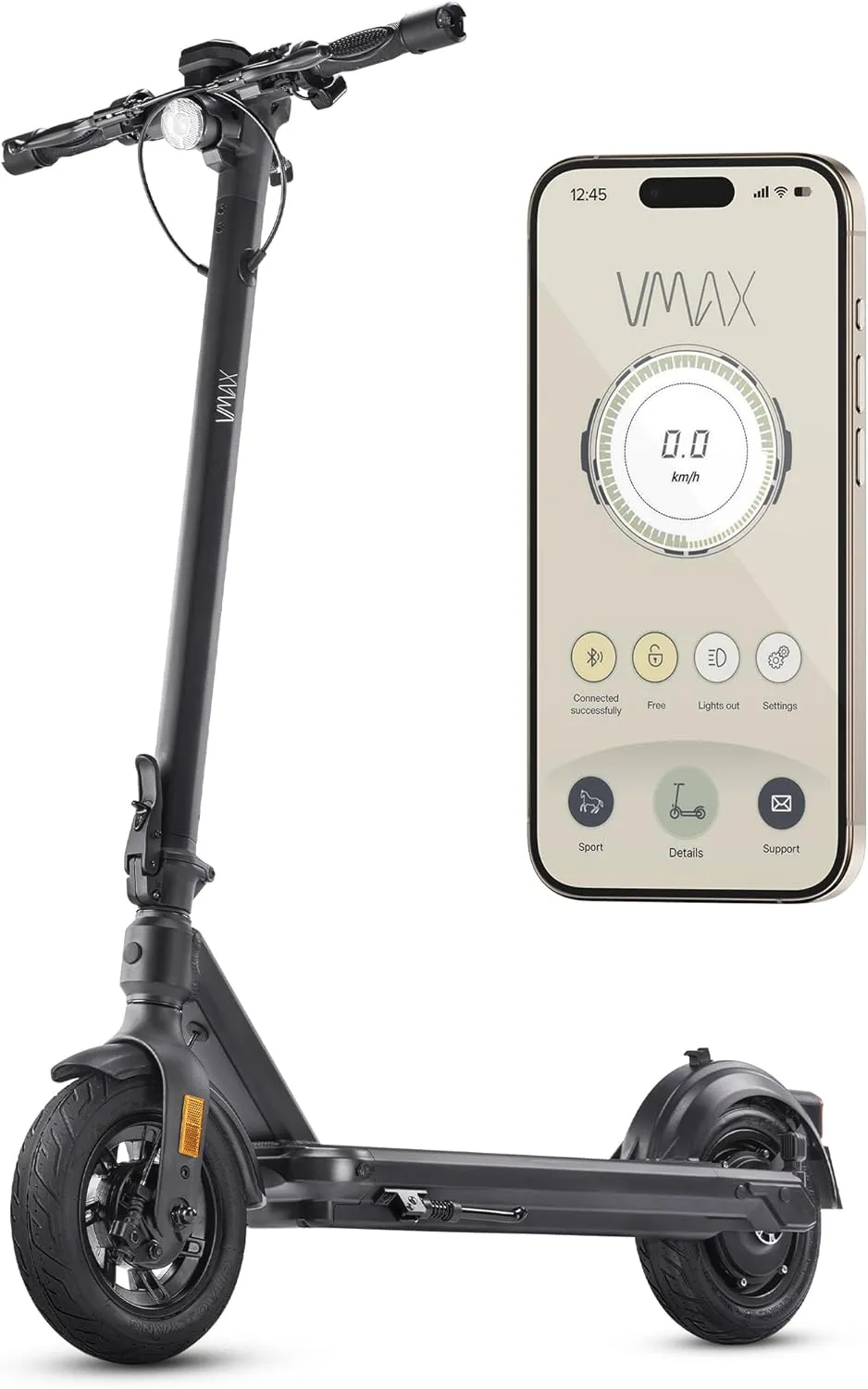 Bild von VMAX VX2 PRO E-Scooter mit Straßenzulassung, 500W Motor, 130 kg Tragkraft und 28% Steigfähigkeit
