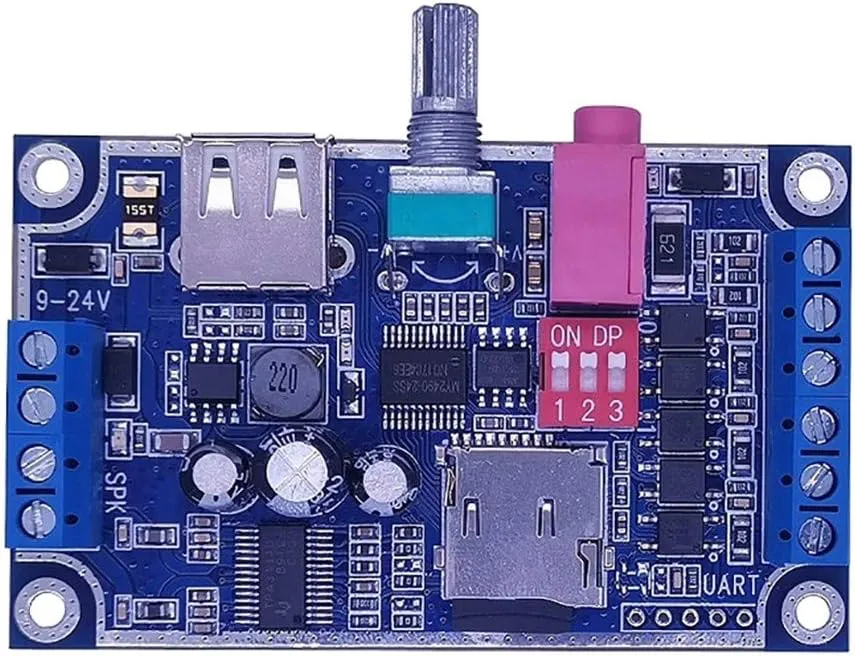 Bild von Voice Play Modul MY-F1090 mit 10 Watt, programmierbarem WAV und MP3 Soundplayer, DC 12 bis 24 Volt, Unterstützung für TF-Karte und U-Disk