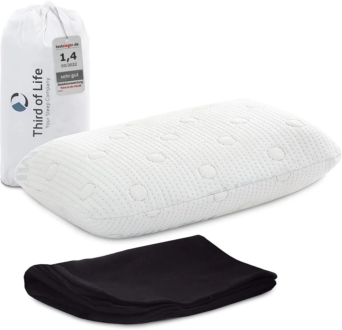 Bild von VOLAR Reisekissen mit Memory-Foam und thermoregulierendem Bezug, orthopädisch, 40x25x10 cm