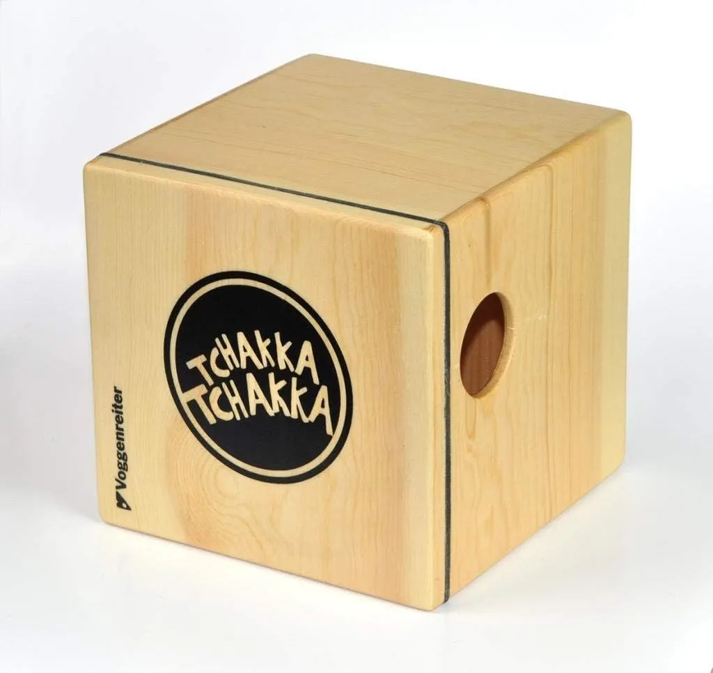 Bild von VOLT KazooJon Mini Cajon Bongo aus Holz mit patentierten Schlagflächen und Dämpfungselementen in Braun und Grün
